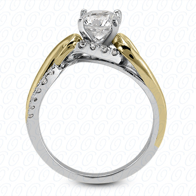 14 Karat White Gold  Cut Diamond Unique Engagement Ring 