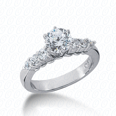 14 Karat White Gold  Cut Diamond Unique Engagement Ring 