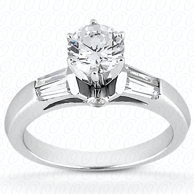 14 Karat White Gold  Cut Diamond Unique Engagement Ring 