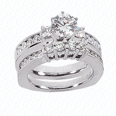 14 Karat White Gold  Cut Diamond Unique Engagement Ring 