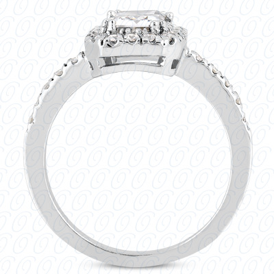 14 Karat White Gold  Cut Diamond Unique Engagement Ring 