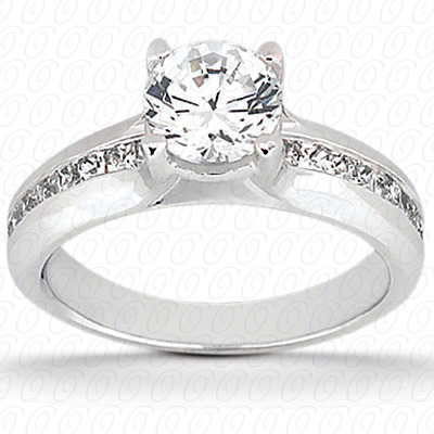 14 Karat White Gold  Cut Diamond Unique Engagement Ring 