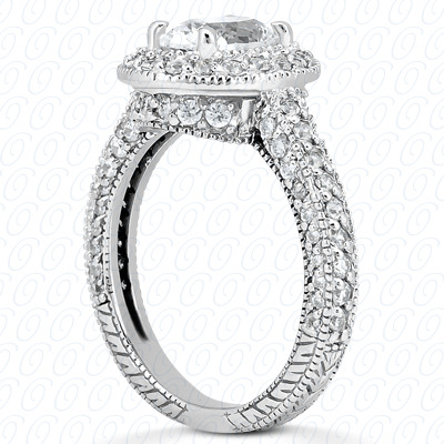 14 Karat White Gold  Cut Diamond Unique Engagement Ring 