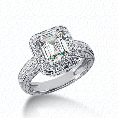 14 Karat White Gold  Cut Diamond Unique Engagement Ring 