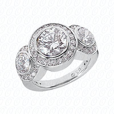 14 Karat White Gold  Cut Diamond Unique Engagement Ring 