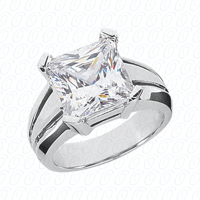 14 Karat White Gold  Cut Diamond Unique Engagement Ring 