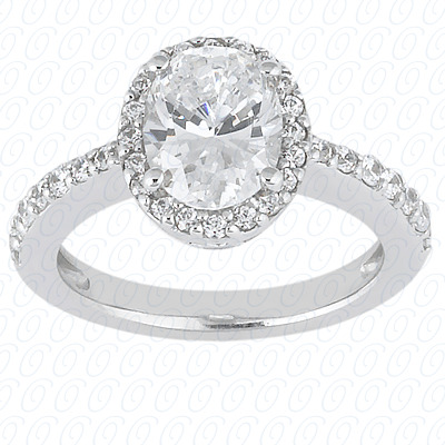 14 Karat White Gold  Cut Diamond Unique Engagement Ring 