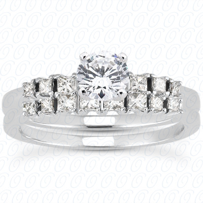 14 Karat White Gold  Cut Diamond Unique Engagement Ring 