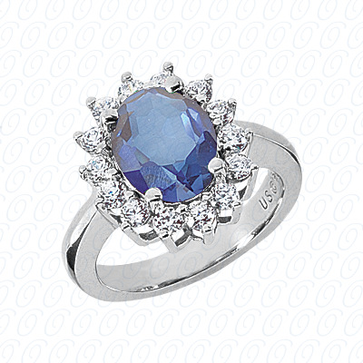 14 Karat White Gold  Cut Diamond Unique Engagement Ring 