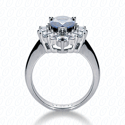 14 Karat White Gold  Cut Diamond Unique Engagement Ring 