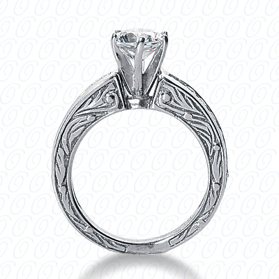 14 Karat White Gold  Cut Diamond Unique Engagement Ring 