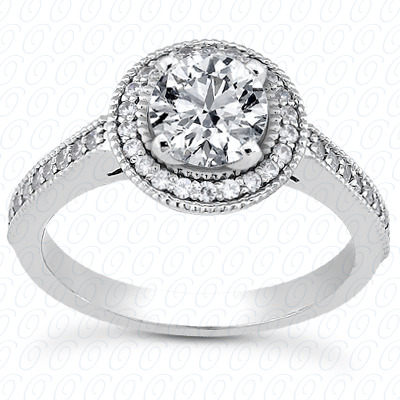 14 Karat White Gold  Cut Diamond Unique Engagement Ring 