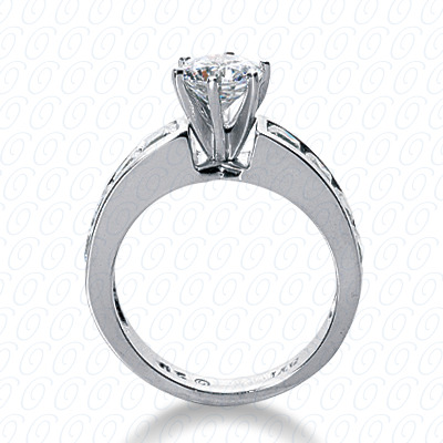 14 Karat White Gold  Cut Diamond Unique Engagement Ring 