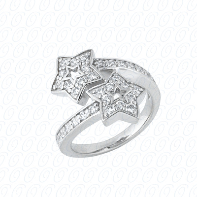 14 Karat White Gold  Cut Diamond Unique Engagement Ring 
