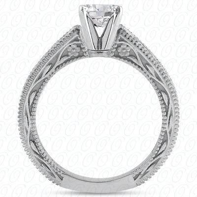 14 Karat White Gold  Cut Diamond Unique Engagement Ring 
