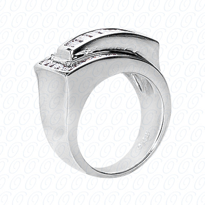 14 Karat White Gold  Cut Diamond Unique Engagement Ring 