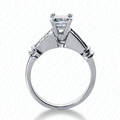 14 Karat White Gold  Cut Diamond Unique Engagement Ring 