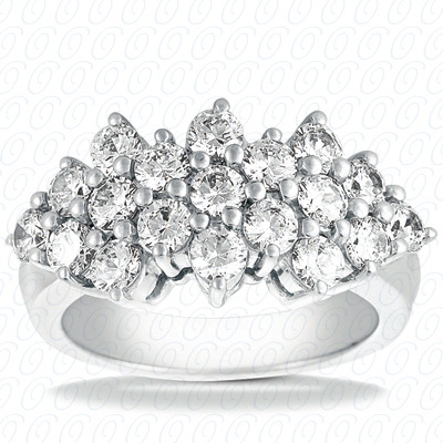 14 Karat White Gold  Cut Diamond Unique Engagement Ring 