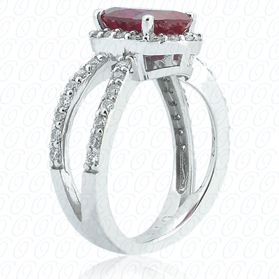 14 Karat White Gold  Cut Diamond Unique Engagement Ring 