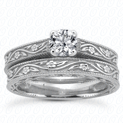 14 Karat White Gold  Cut Diamond Unique Engagement Ring 