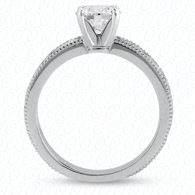 14 Karat White Gold  Cut Diamond Unique Engagement Ring 