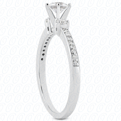 14 Karat White Gold  Cut Diamond Unique Engagement Ring 