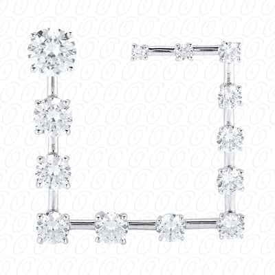 14 Karat White Gold  Cut Diamond Unique Engagement Ring 