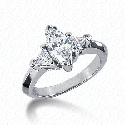 14KP Combination Cut Diamond Unique <br>Engagement Ring 0.50 CT. Three Stones Style