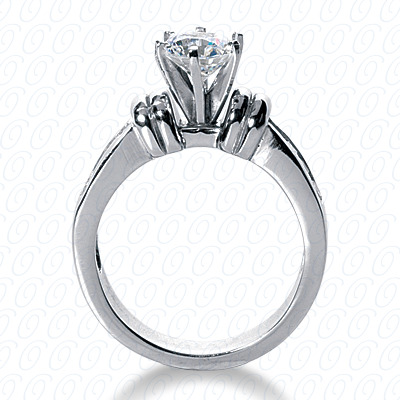 14 Karat White Gold  Cut Diamond Unique Engagement Ring 