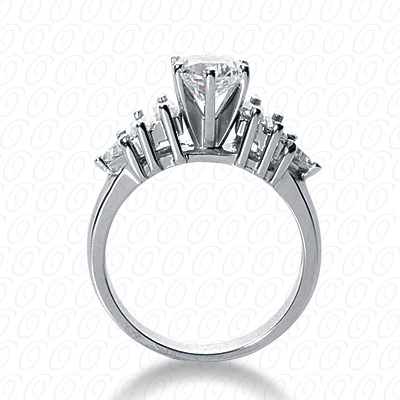 14 Karat White Gold  Cut Diamond Unique Engagement Ring 
