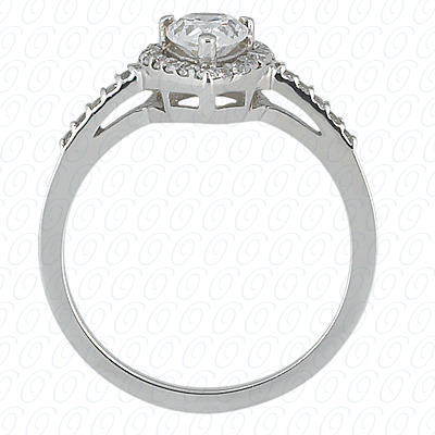 14 Karat White Gold  Cut Diamond Unique Engagement Ring 