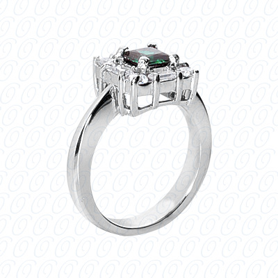 14 Karat White Gold  Cut Diamond Unique Engagement Ring 