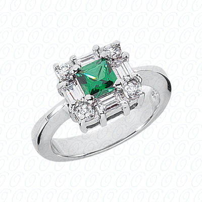 14 Karat White Gold  Cut Diamond Unique Engagement Ring 