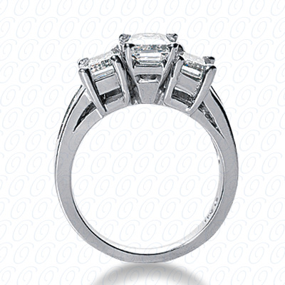14 Karat White Gold  Cut Diamond Unique Engagement Ring 