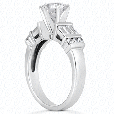 14 Karat White Gold  Cut Diamond Unique Engagement Ring 