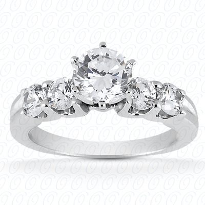 14 Karat White Gold  Cut Diamond Unique Engagement Ring 