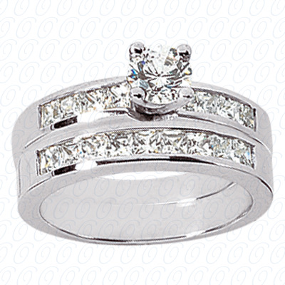 14 Karat White Gold  Cut Diamond Unique Engagement Ring 