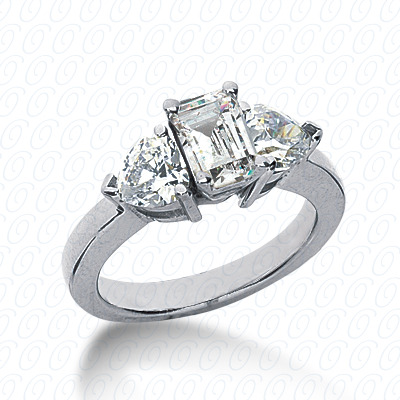 14 Karat White Gold  Cut Diamond Unique Engagement Ring 