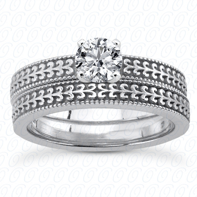 14 Karat White Gold  Cut Diamond Unique Engagement Ring 