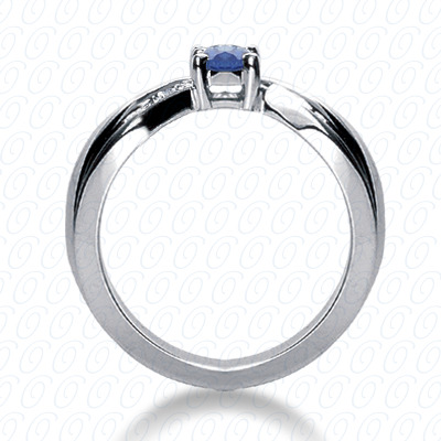 14 Karat White Gold  Cut Diamond Unique Engagement Ring 