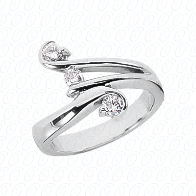 14 Karat White Gold  Cut Diamond Unique Engagement Ring 