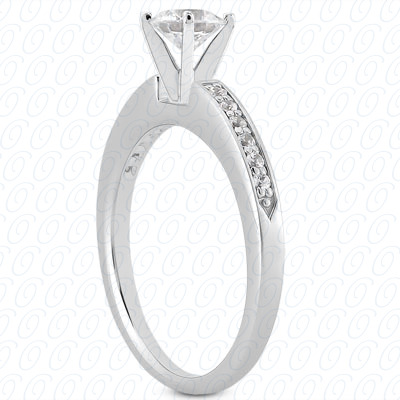 14 Karat White Gold  Cut Diamond Unique Engagement Ring 