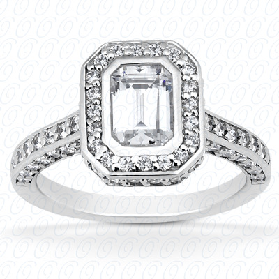 14 Karat White Gold  Cut Diamond Unique Engagement Ring 