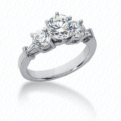 14 Karat White Gold  Cut Diamond Unique Engagement Ring 