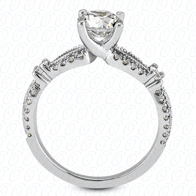 14 Karat White Gold  Cut Diamond Unique Engagement Ring 