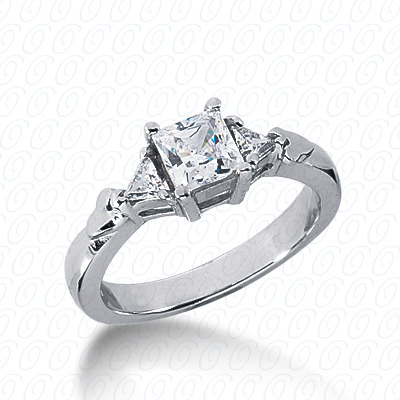 14KP Combination Cut Diamond Unique <br>Engagement Ring 0.20 CT. Three Stones Style