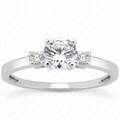 14 Karat White Gold  Cut Diamond Unique Engagement Ring 