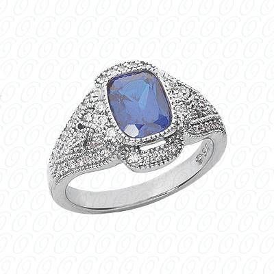 14 Karat White Gold  Cut Diamond Unique Engagement Ring 