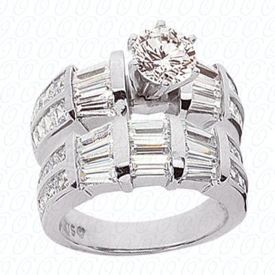14 Karat White Gold  Cut Diamond Unique Engagement Ring 