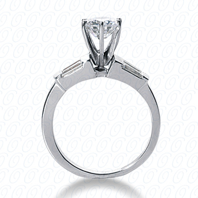 14 Karat White Gold  Cut Diamond Unique Engagement Ring 